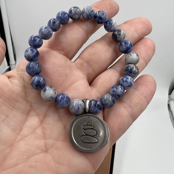 12mm Handmade Round Beaded Stretch Balance Bracelet Sodalite Semiprecious Stone - Picture 4 of 6